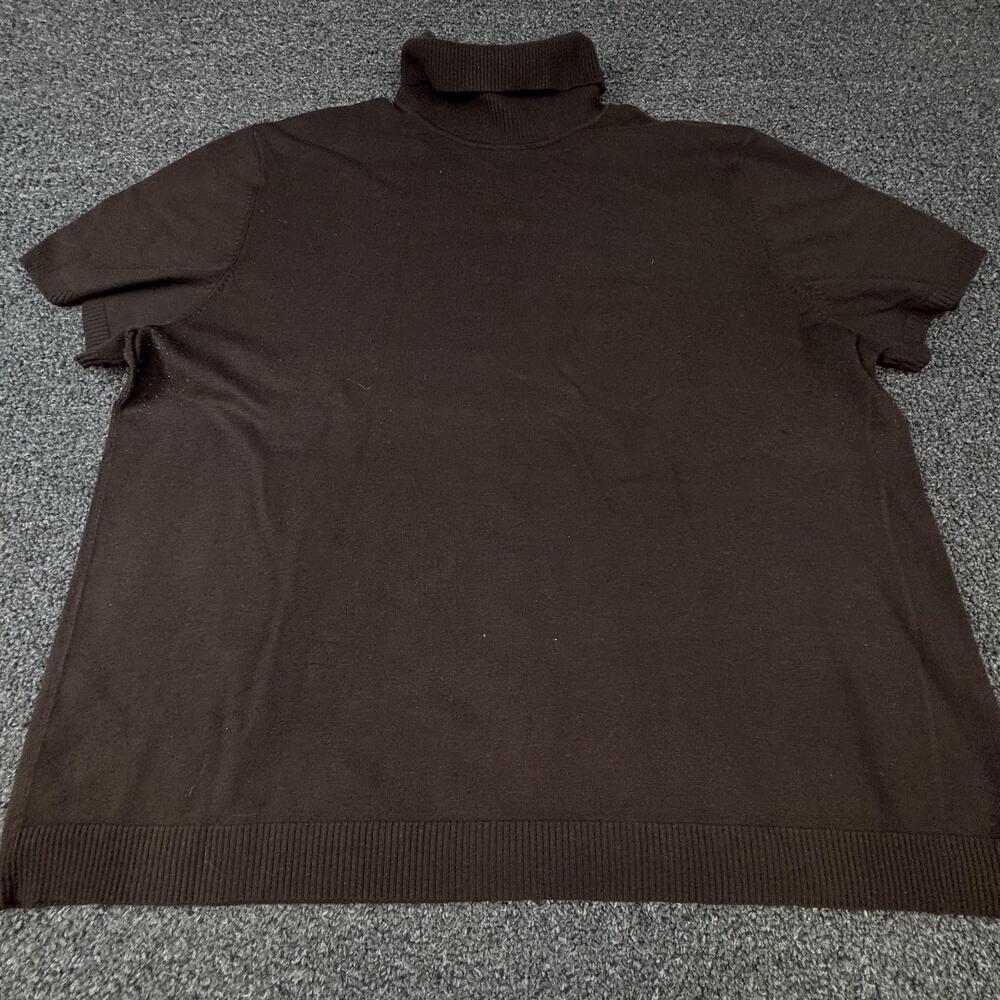 Judith Hart Sweater Womens 2X Brown Turtleneck Short Sleeve Pullover Tight-Knit